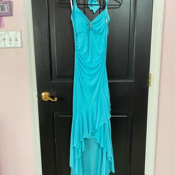Dresses | Blue Glitter Formal Prom Dress | Poshmark